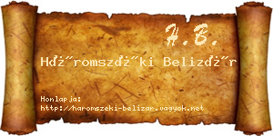 Háromszéki Belizár névjegykártya